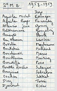 COLLEGE MODERNE LECLERC SIDI BEL ABBES LISTE 1958 1959 2 EME 2
